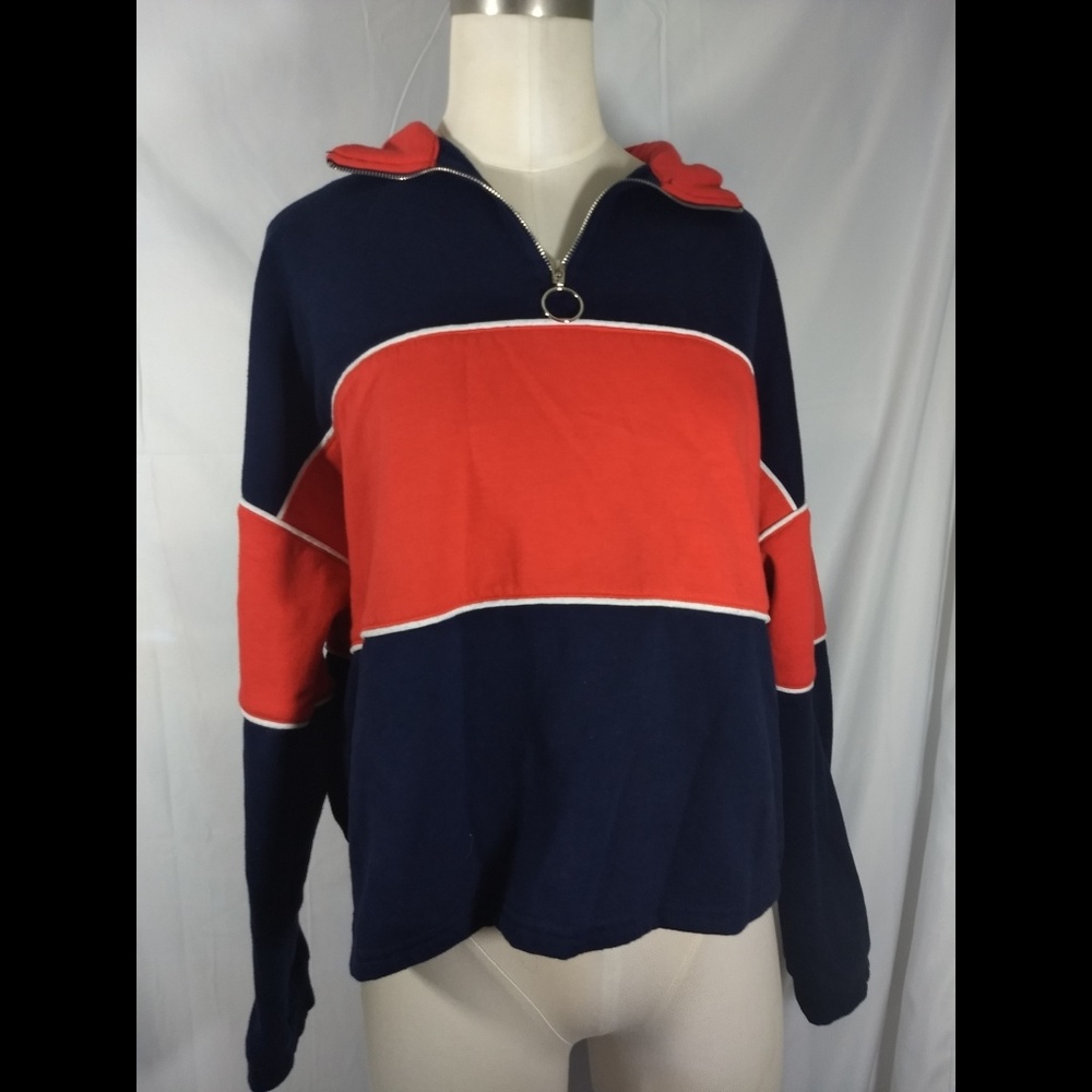 Mixed Threads crop top half zip sweater